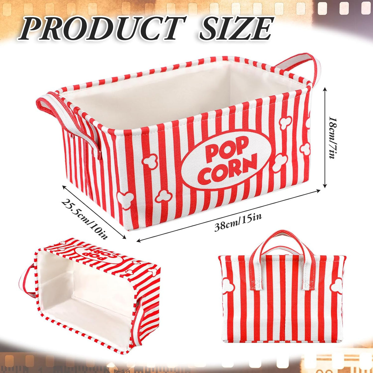 Snack Bar Organizer Basket, Burlap Fabric Snack Storage Holder with Waterproof Lining & Handles, Collapsible Bar Station Organizer Bin for Kitchen Pantry Cabinet Home Movie Night Party