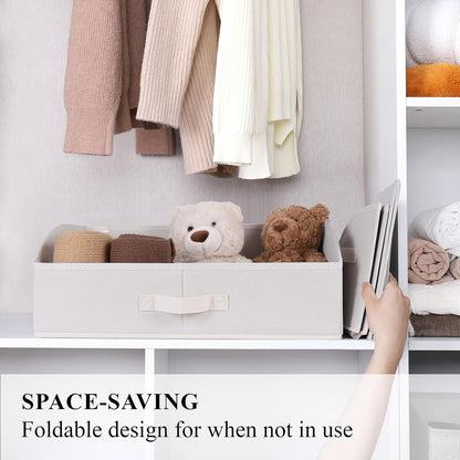 WUIKE Closet Organizers and Storage, Trapezoid Storage Bins, Fabric Closet Bins with Handles, Foldable Storage Baskets for Clothes, Purse, Blanket, Herringbone Gray, Extra Large