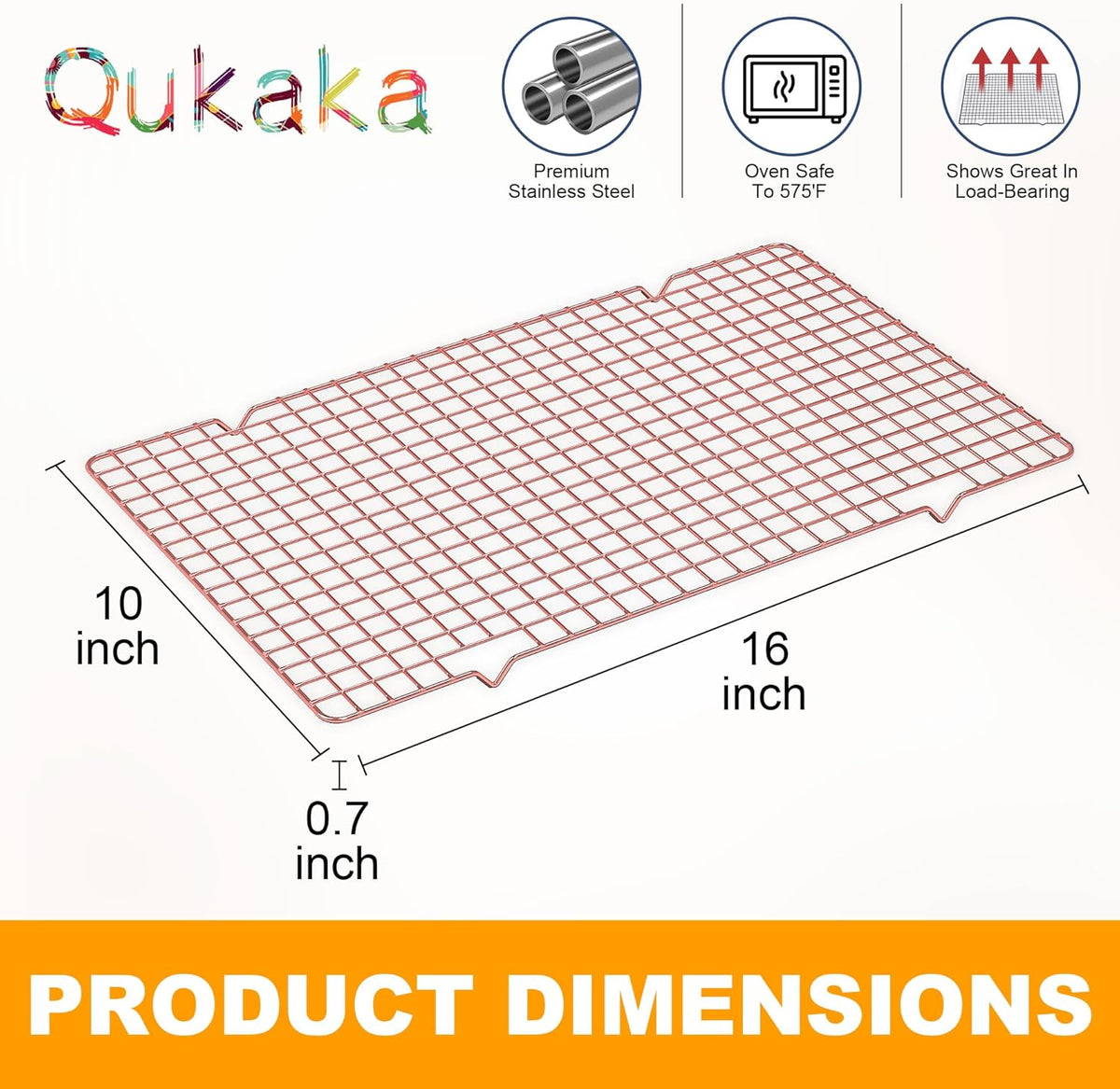 2PCS Cooling Racks for Cooking and Baking - 10" x 15"Heavy Duty Stainless Steel Wire Rack for Baking, Grilling, Roasting - Oven & Dishwasher Safe - Fits Jelly Roll Sheet Pan-Silver