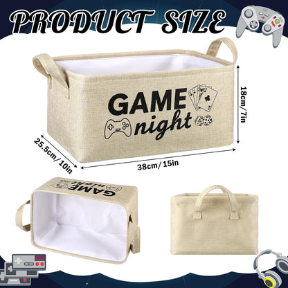 Snack Bar Organizer Basket, Burlap Fabric Snack Storage Holder with Waterproof Lining & Handles, Collapsible Bar Station Organizer Bin for Kitchen Pantry Cabinet Home Movie Night Party