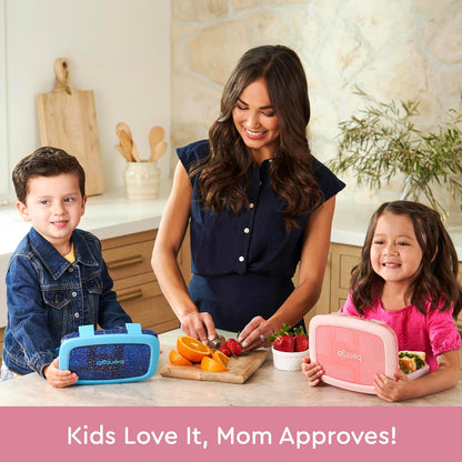Bentgo Kids Bento-Style 5-Compartment Leak-Proof Lunch Box - Ideal Portion Sizes for Ages 3 to 7 - Durable, Drop-Proof, Dishwasher Safe, PFAS & BPA-Free & Made with Food-Safe Materials (Blue)