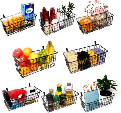 Joben Oligey 3 Set [Extra Large] Hanging Wall Baskets ,Wire Basket For Storage Pantry, Farmhouse Food Storage Kitchen Pantry Laundry Closet Garage RV ,Black