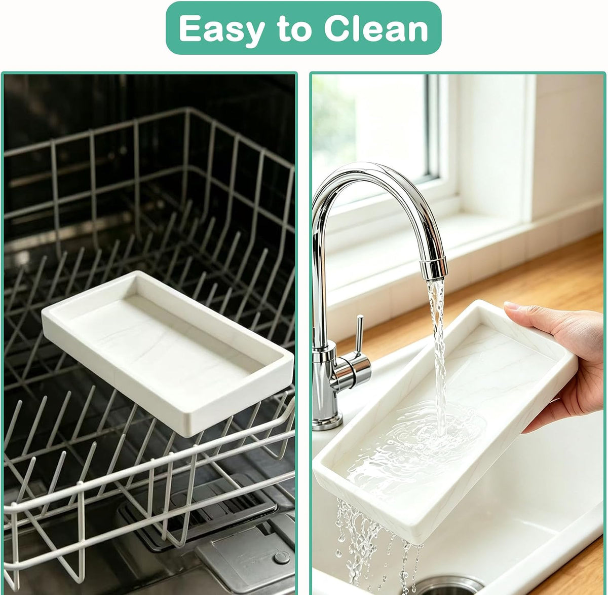 Oil Tray Kitchen Counter, Keeps Countertop Tidy, Kitchen Silicone Tray for Oil Bottle, Protect Bottles from Cracks and Scratches, for Glass Oils Sprayer and Bottle (Marble Design)