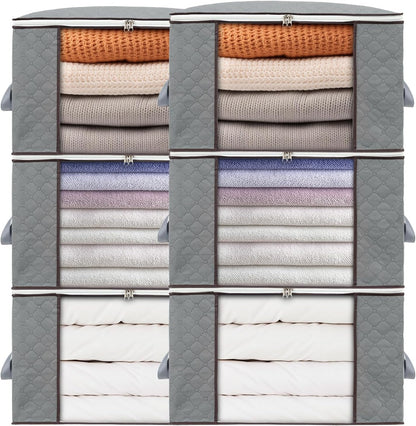 combocube Zippered Storage Bag for Closet King Comforter, pillow, quilt, bedding, Clothes, Blanket Organizers with Large Clear Window & Carry Handles Space Saver