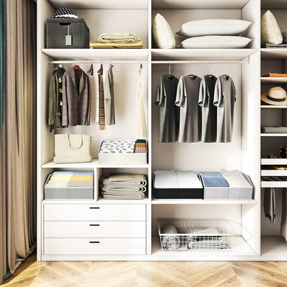 Homsorout Closet Organizers Bins 6 Packs - Large Closet Shelf Organizer with Handles, Fabric Trapezoid Storage Bins, Collapsible Storage Cubes for Clothes, Towels, Light Gray