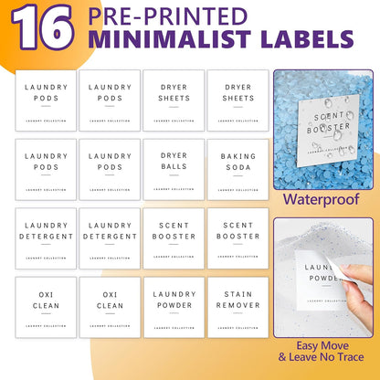 4 Pack Laundry Pods Container, Clear Laundry Room Organization Containers Essentials, Large Detergent Powder Storage Containers Black Wooden Lids & Labels Signs, Home Acrylic Laundry Pods Holder
