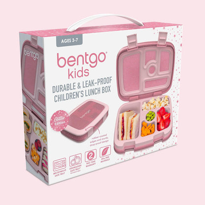 Bentgo Kids Bento-Style 5-Compartment Leak-Proof Lunch Box - Ideal Portion Sizes for Ages 3 to 7 - Durable, Drop-Proof, Dishwasher Safe, PFAS & BPA-Free & Made with Food-Safe Materials (Blue)