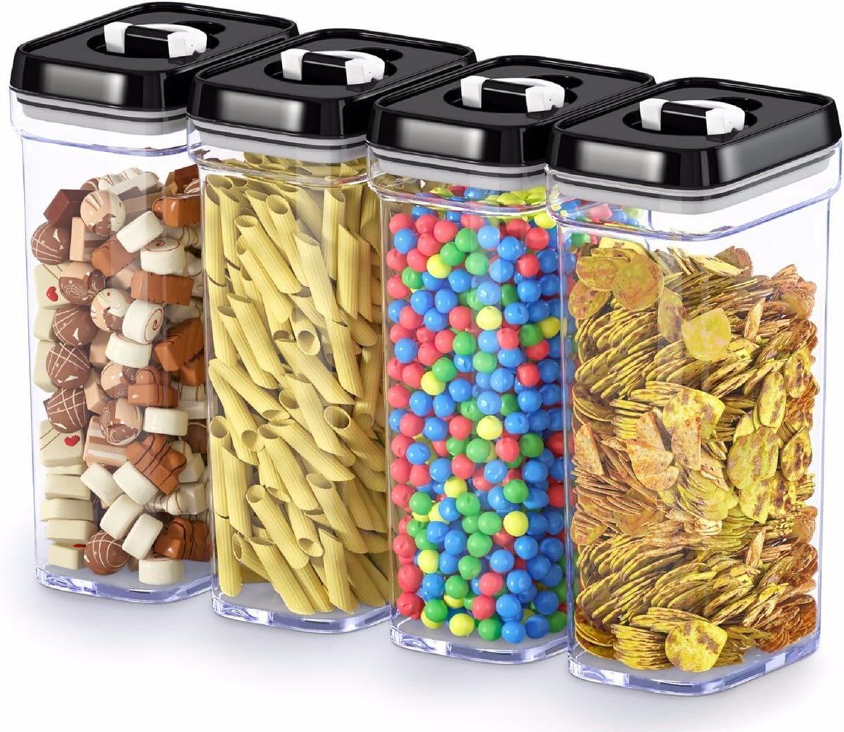 DWËLLZA KITCHEN Pasta Storage Containers for Pantry Airtight - 2 Pc Spaghetti Container Storage - Ideal for Spaghetti & Noodles, Kitchen Pantry Organization and Storage - Keeps Food Fresh & Dry