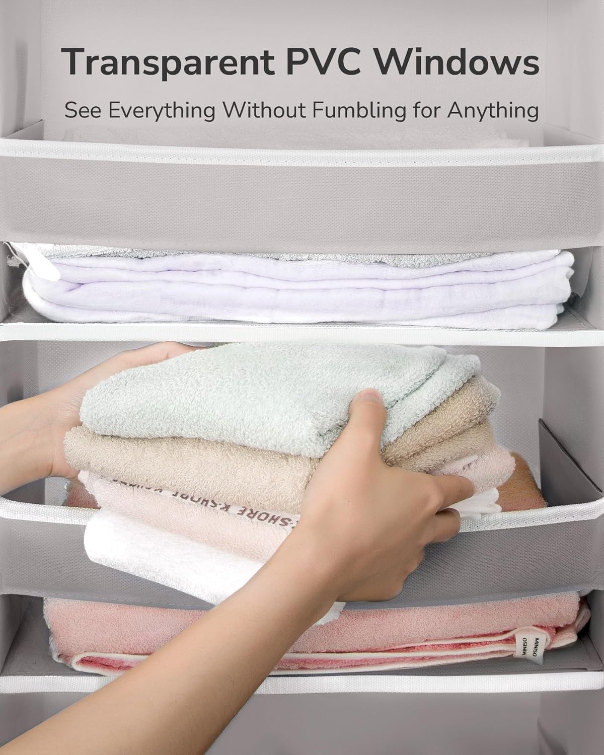 ULG Over The Door Organizer with 6 Large Pockets 12 Side Pockets, 50lbs Weight Capacity Door Hanging Organizer for Bedroom, Bathroom, Pantry, Nursery Storage, Beige