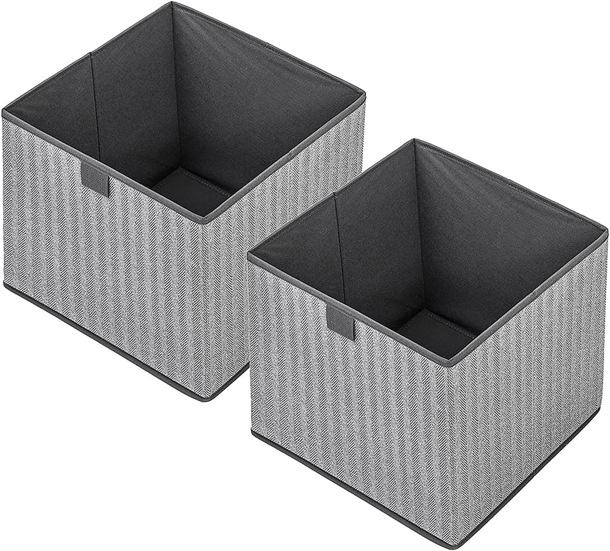Storage Baskets, 11-Inch Woven Fabric Bins, Storage Cubes with Reinforced Handles, Organizer Bins for Closet Shelves, Foldable, for Toys, Clothes, Natural Beige (3PCS/Beige-11*11*7.8inch)