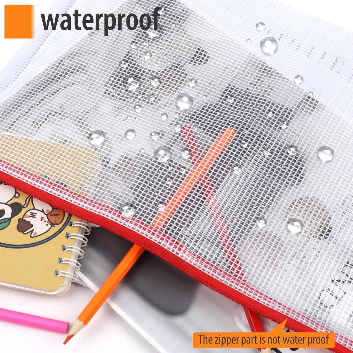 YOPCDJ 24pcs Mesh Zipper Pouch File Bags Puzzle Storage Bags, A3 17x12 Inches Large Reusable Zipper Pouches for Organizing Classroom Board Game Organization