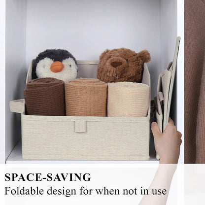 WUIKE Closet Organizers and Storage, Trapezoid Storage Bins, Fabric Closet Bins with Handles, Foldable Storage Baskets for Clothes, Purse, Blanket, Herringbone Gray, Extra Large