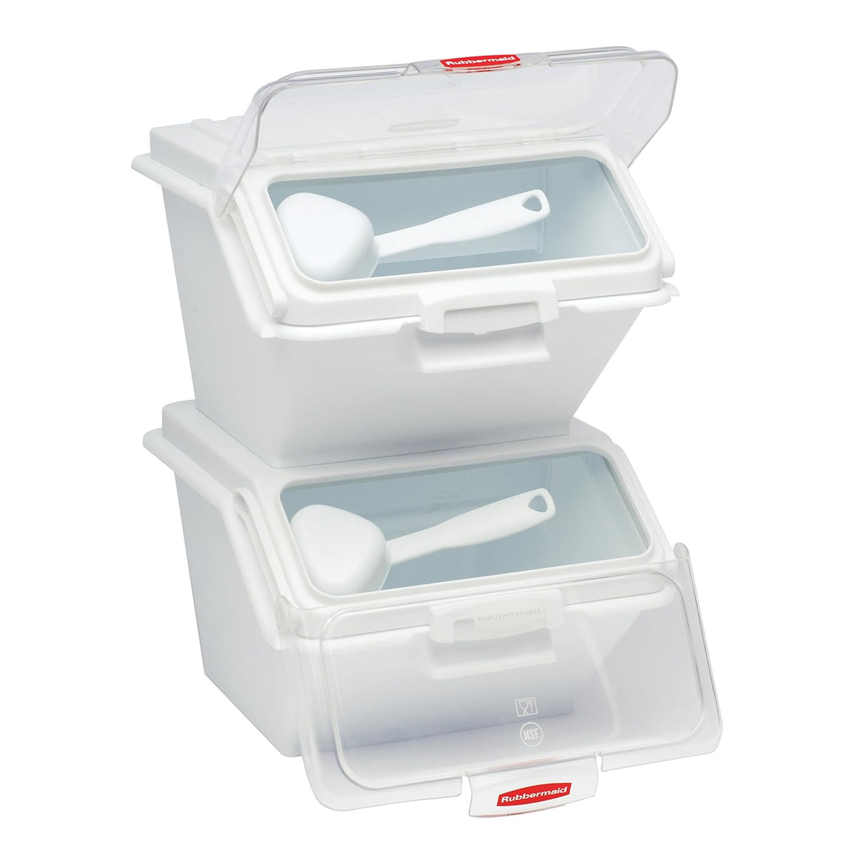 Rubbermaid Commercial Products ProSave Shelf Food Ingredient Bin with Scoop 40-Cup White Kitchen Food Storage Sugar/Grains/Rice/Baking Supplies