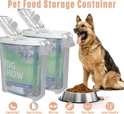 Buddeez Airtight Pet Food Storage Container - 50 QT/50 LB Capacity Dog Food Storage Container - Cat Food Container, Bird Seed Storage Container, Rolling Storage Bin, Air Tight with Handle & Scoop