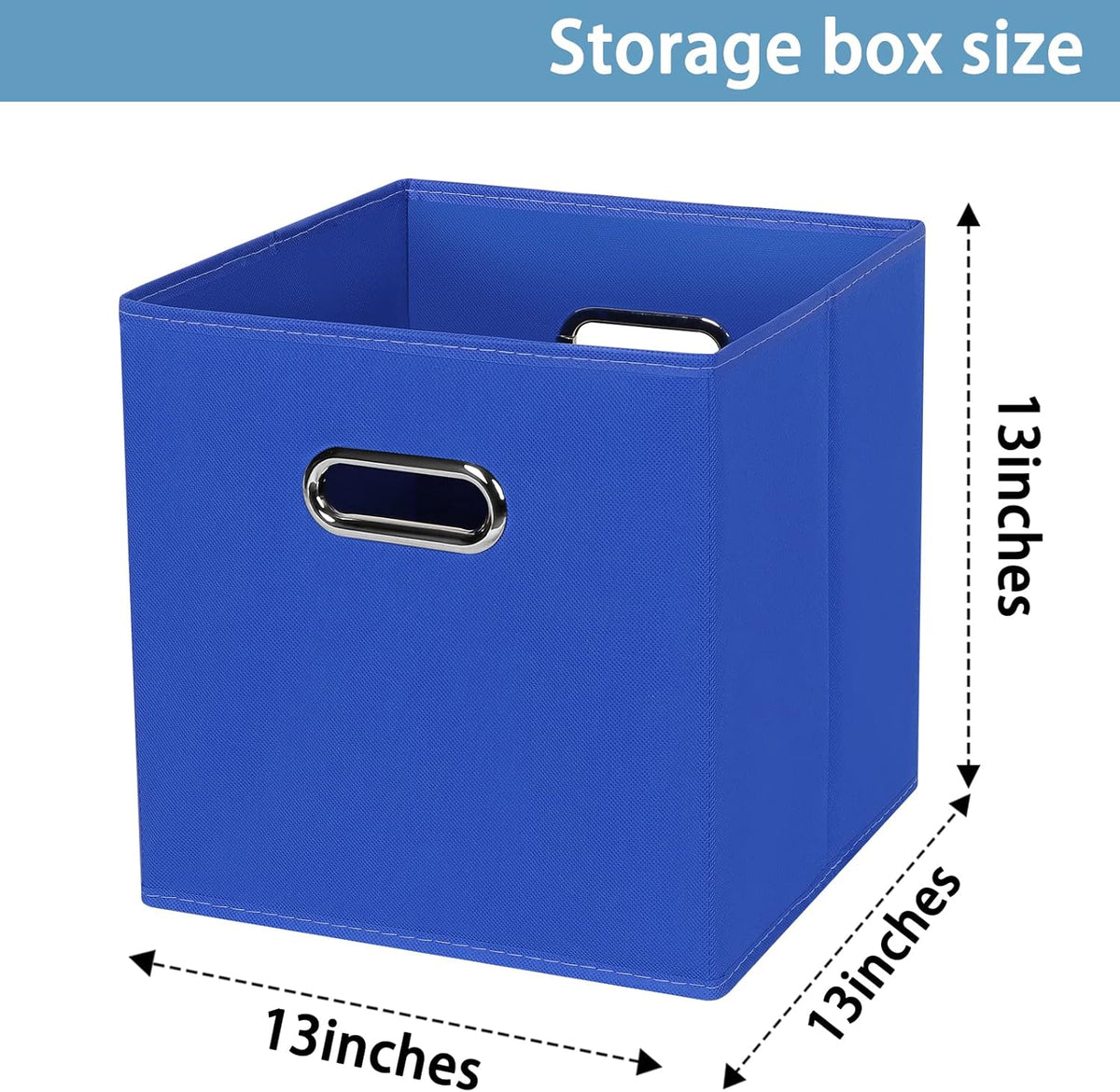 Black Fabric Cubby Storage Bins，13x13x13 Inches ，Cube Organizer Bin Foldable Storage Boxes with Dual Handles Fabric Organizer Box and collapsible Storage basket，Set of 3 ，Black