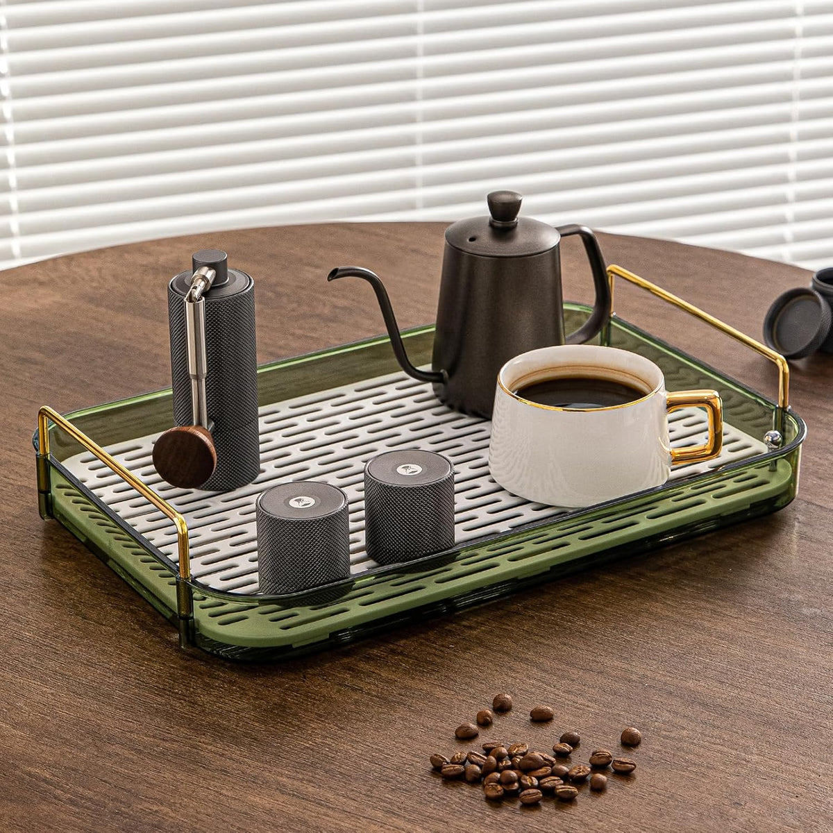 Seoneiro Whiskey Tray, Glass Cup Rack, Mug Holder, Coffee Cup Organizer, Bathroom Countertop Organizer with Drain Board Wine Glass Decorative, Food Tray, Kitchen Spice Rack