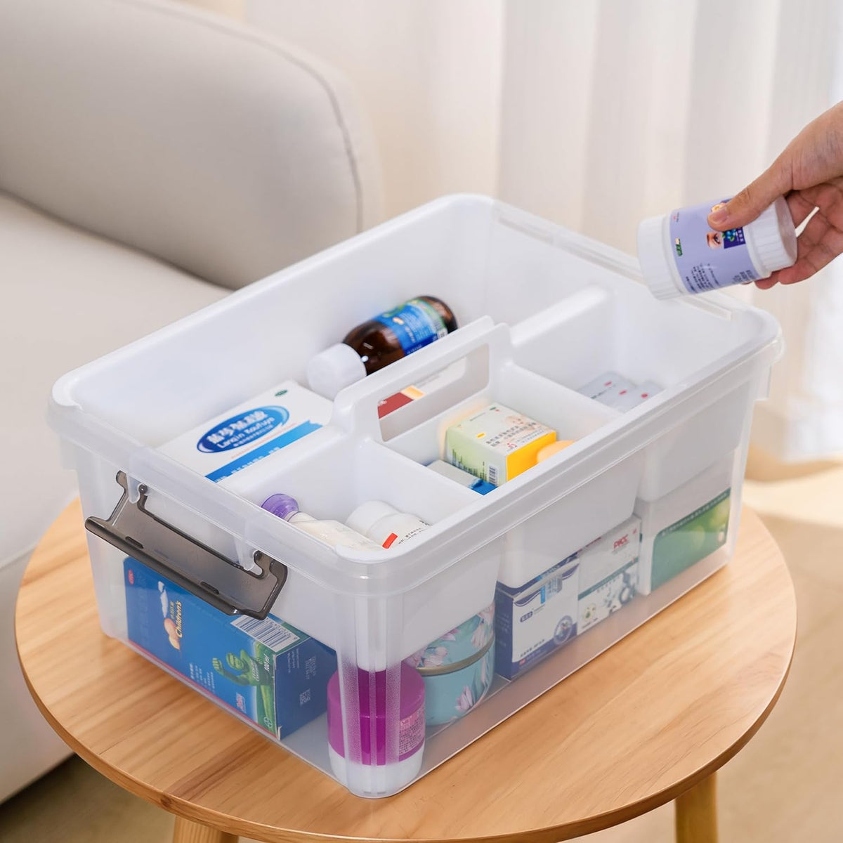 Citylife 17 QT Plastic Storage Box with Removable Tray Craft Organizers and Storage Clear Storage Container for Organizing Bead, Tool, Sewing, Playdoh