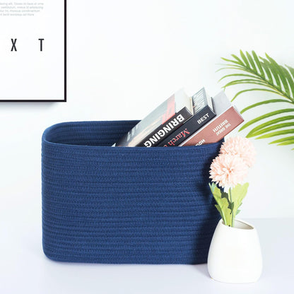 MINTWOOD Design 3-Pack Decorative Woven Storage Baskets for Shelves, Cube Bin Box for Organizing Books, Shoes, Dog Toys, Pantry Closet and Living Room Organizer, Oatmeal Brown