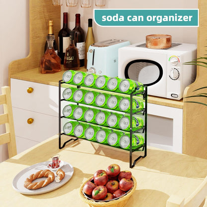 Simple Trending 4 Tier Spice Rack Organizer,Stackable Kitchen Counter Shelves,for Cabinet,Countertop,Pantry, Door or Wall Mount, Metal Mesh,Jars not Included, Black