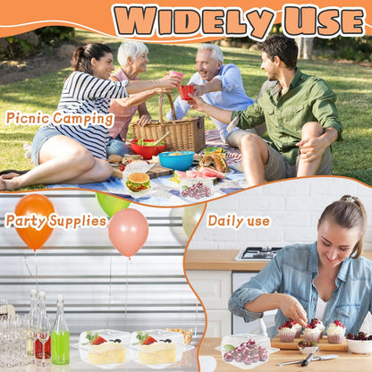 Jizvxe 100 Pack Clear Plastic Square Hinged Food Container,Disposable Plastic To Go Containers with Clear Lids,Cake Slice Containers Clamshell Takeout Tray for Pastry,Salad,Dessert(5.1"x 4.7"x 2.8")