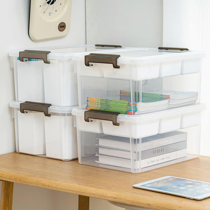 Citylife 17 QT Plastic Storage Box with Removable Tray Craft Organizers and Storage Clear Storage Container for Organizing Bead, Tool, Sewing, Playdoh