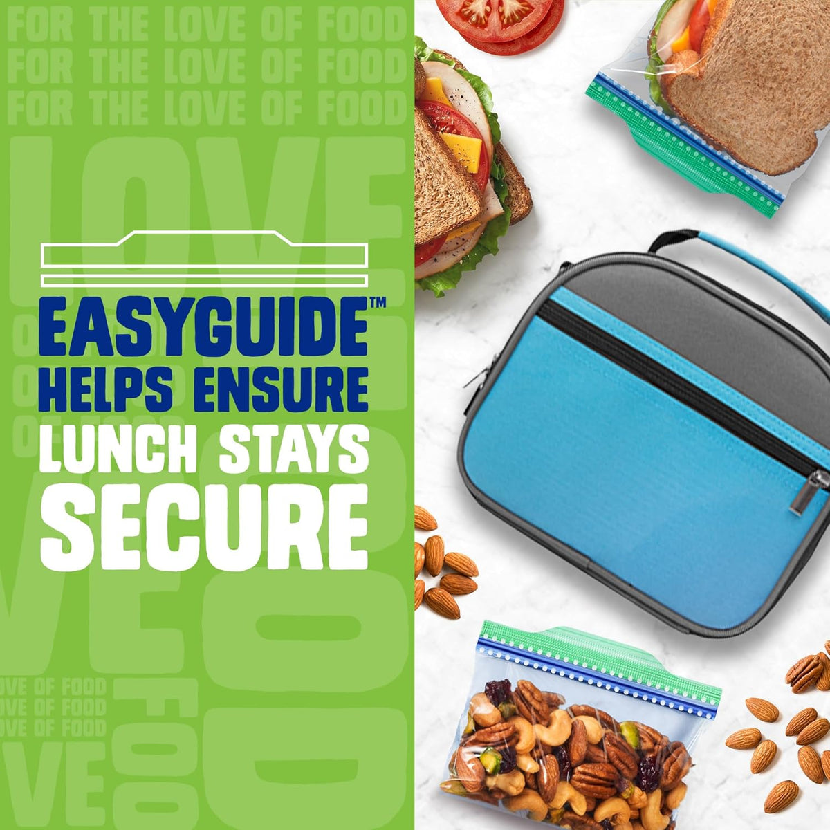 Ziploc Sandwich and Snack Bags with EasyGuide Texture, Plastic Storage Bags with Grip 'n Seal Technology, 270 Bags Total
