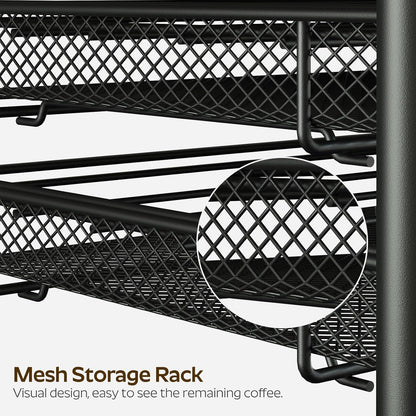 YATINEY Coffee Pod Drawer Holder, Coffee Pod Drawer for K Cup, 35 Capacity Coffee Capsules Storage Organizer, Sliding Mesh Basket, for Home Office, Kitchen, Rustic Brown KH08BRG1