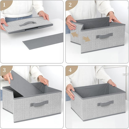 Storage Baskets, 11-Inch Woven Fabric Bins, Storage Cubes with Reinforced Handles, Organizer Bins for Closet Shelves, Foldable, for Toys, Clothes, Natural Beige (3PCS/Beige-11*11*7.8inch)