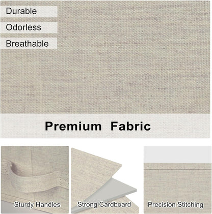 WUIKE Closet Organizers and Storage, Trapezoid Storage Bins, Fabric Closet Bins with Handles, Foldable Storage Baskets for Clothes, Purse, Blanket, Herringbone Gray, Extra Large