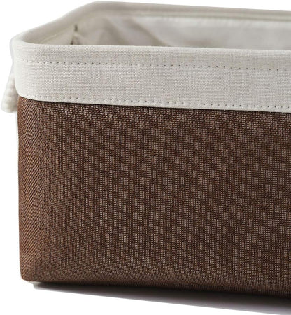 Fabric Storage Bins 12x8x5 inch [6-Pack] with Rope Handles - Decorative Baskets for Organizing