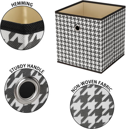 Black Foldable Storage Cubes Bins ,11 Inch Cloth Storage Cube Fabric Storage Box Cubes Organizer Baskets with Handles for Home Organizer Set of 3 (Black)