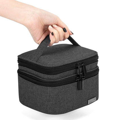 LUXJA Essential Oil Carrying Case - Holds 30 Bottles (5ml-30ml, Also Fits for Roller Bottles), Double-Layer Organizer for Essential Oil and Accessories, Black (Bag Only)