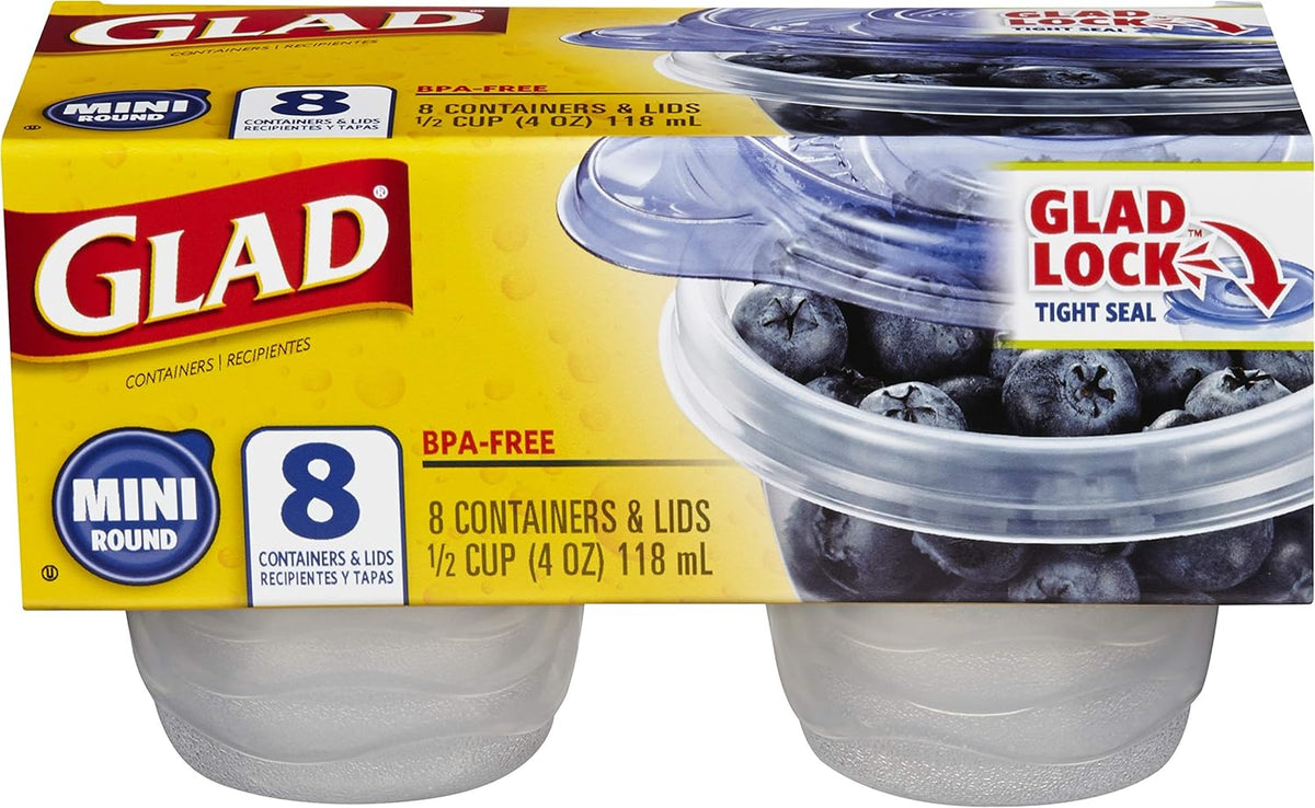Glad GladWare XL Square Food Storage Containers with Lock Tight Lids, BPA-Free Family Size Plastic Containers for Leftovers, Meal Prep, and Freezer Storage, Dishwasher Safe, 104 Oz