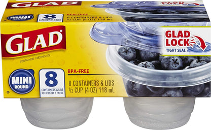 Glad GladWare XL Square Food Storage Containers with Lock Tight Lids, BPA-Free Family Size Plastic Containers for Leftovers, Meal Prep, and Freezer Storage, Dishwasher Safe, 104 Oz
