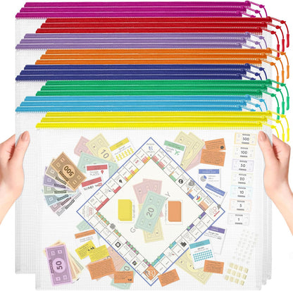 YOPCDJ Mesh Zipper Pouch Bags A4 Zipper Bags for Classroom Organization, Waterproof Document Zipper Pouches for Cosmetics, Travel Storage File Bags for Office Supplie