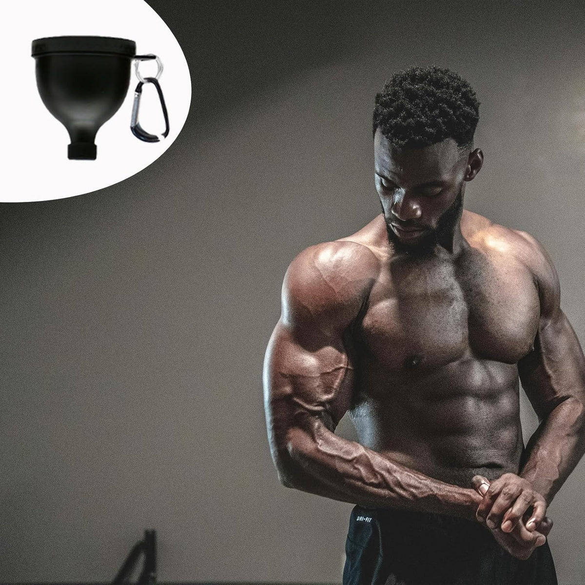 2 Pack Premium Protein Powder Containers - Portable Pre Workout and Protein Funnels for Filling Water Bottles, Shaker Bottles w/Protein Powder,with Sturdy Carabiners（50ml）