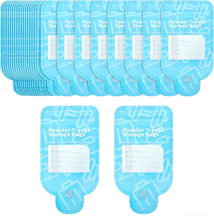 Protein Powder Travel Container Bags, 60Pcs Leakproof Bottle-Shaped Disposable Powder Travel Storage Bags for Gym, Workouts, Outdoor | Mess-Free Supplement Storage Solution (60)