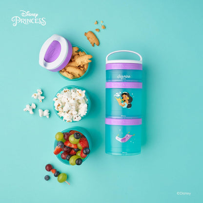 Whiskware Bluey Stackable Snack Containers for Babies, Toddlers, and Kids, 3 Stackable Snack Cups for School and Travel, Cupholder Friendly, Bluey and Bingo! Let’s Do This!