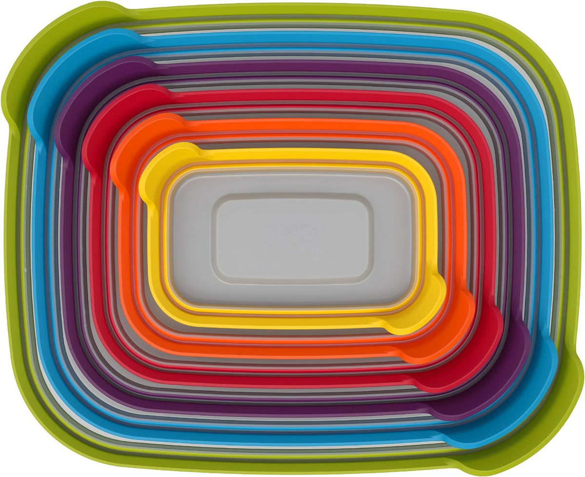 Joseph Joseph Nest Lock Plastic BPA Free Food Storage Container Set with Lockable Airtight Leakproof Lids, 12-Piece, Multi-Color