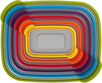 Joseph Joseph Nest Lock Plastic BPA Free Food Storage Container Set with Lockable Airtight Leakproof Lids, 12-Piece, Multi-Color