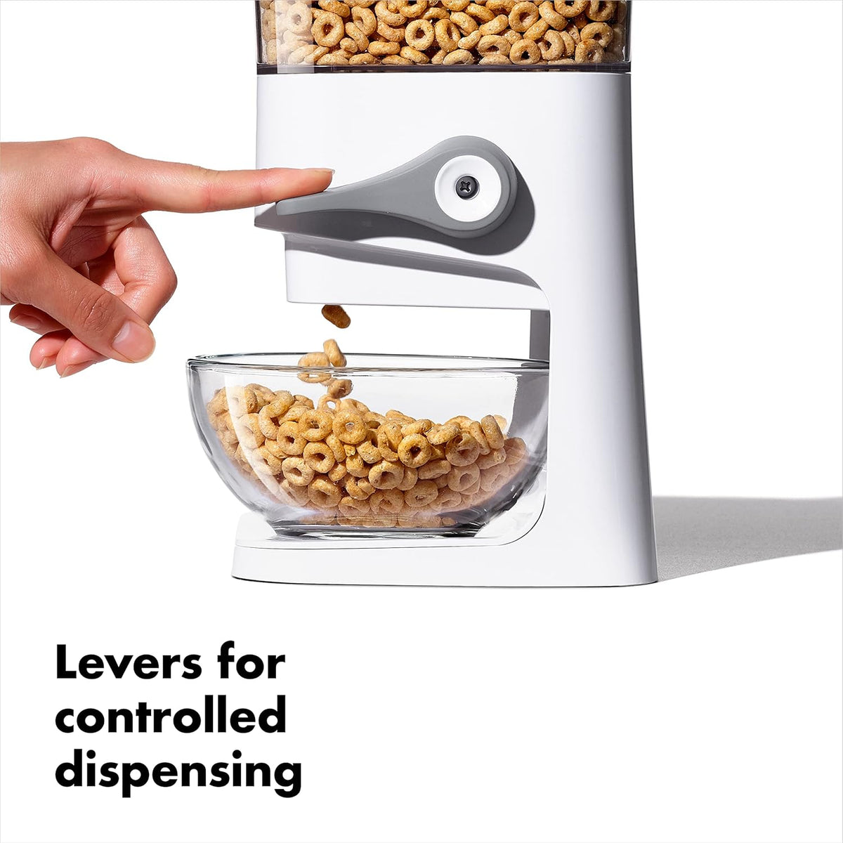 OXO Good Grips Countertop Cereal Dispenser | erfect for cereal, oatmeal, snacks. One-handed dispensing. Airtight dual-seal freshness. Dishwasher safe. 5.5 qt capacity.