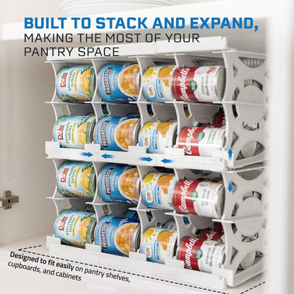 Shelf Reliance Cansolidator Pantry Plus - Can Organizer for Pantry, Stackable Soda Can Storage for Kitchen, Holds 60 Cans of Food or Soda