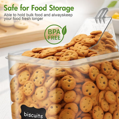 ALSO GO 2 PC (9.5L | 321 Oz) Extra Large Airtight Food Storage Containers with Lids,Kitchen and Pantry Organization Plastic Containers for Flour,Rice,Cereal,Pasta,Sugar,dog food (Leakproof, BPA-Free)