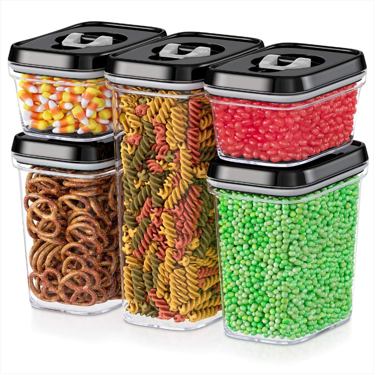 DWËLLZA KITCHEN Pasta Storage Containers for Pantry Airtight - 2 Pc Spaghetti Container Storage - Ideal for Spaghetti & Noodles, Kitchen Pantry Organization and Storage - Keeps Food Fresh & Dry