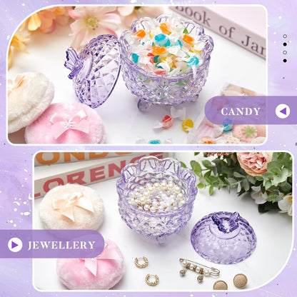 Tioncy 3 Pcs Large Body Powder Puff and Container Valentine's Day gift Powder Container with Puff Crystal Case Soft Washable Reusable Velour Face Body Glitter Wet Dry Makeup (Classic,Clear)