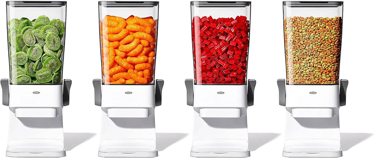 OXO Good Grips Countertop Cereal Dispenser | erfect for cereal, oatmeal, snacks. One-handed dispensing. Airtight dual-seal freshness. Dishwasher safe. 5.5 qt capacity.