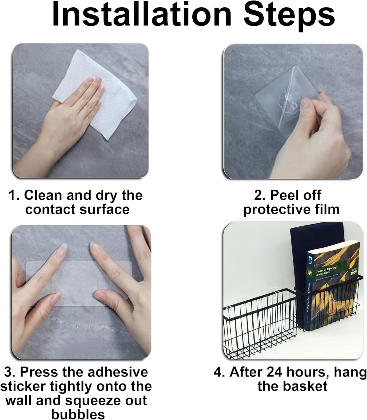 2 Pack Cabinet Door Organizer, Foil and Plastic Wrap Organizer, Wall Mounted Kitchen Organizers and Storage Wire Basket, Pantry Door Storage Kitchen Wrap, Black