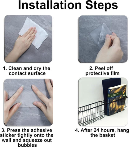 2 Pack Cabinet Door Organizer, Foil and Plastic Wrap Organizer, Wall Mounted Kitchen Organizers and Storage Wire Basket, Pantry Door Storage Kitchen Wrap, Black