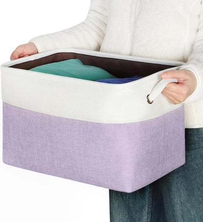 Foldable Storage Bin Collapsible Basket 12" x 10" x 9.5" Cube Storage Organizer Bins with Dual Carry Handles for Home Closet Shelves Drawers Organizer, Set of 3, Grey