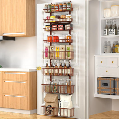 Moforoco White Over The Door Pantry Organizer, Pantry Organization and Storage, Metal Hanging Spice Rack Shelves Door, Seasoning Shelves, Laundry Room Organization, House and Kitchen Essentials
